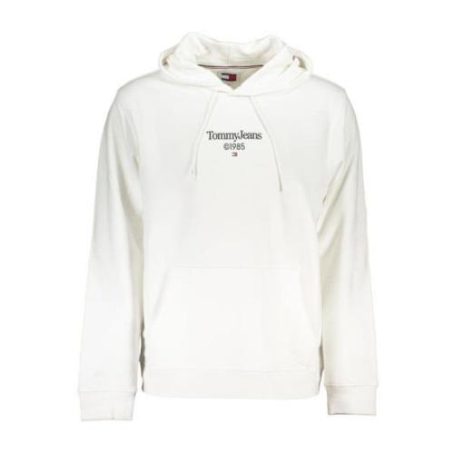 Hvid Bomuld Hoodie Sweatshirt med Logo