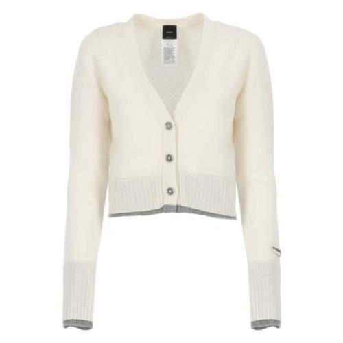 Hvid Uld Cardigan V-Hals Sweater