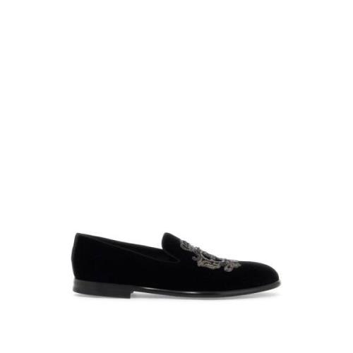 Broderede Velvet Loafers