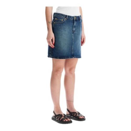 Faded Indigo Denim Mini Nederdel