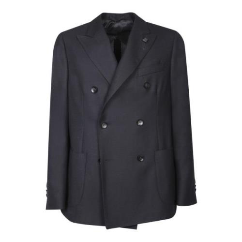 Blå Blazer Hæv Stil Elegance