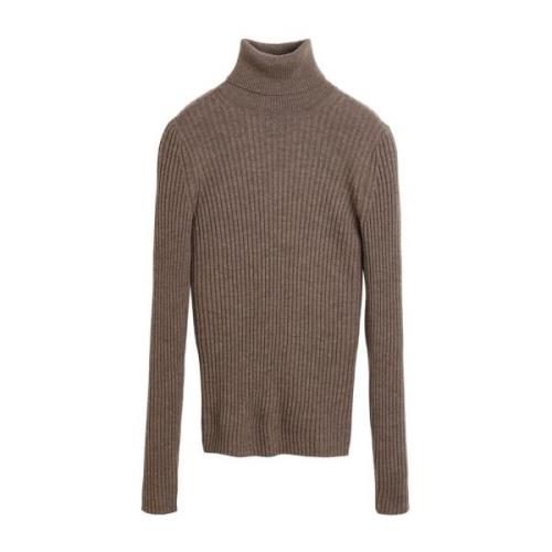 Ribstrikket rullekrave sweater