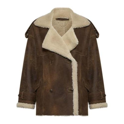 Shearling Foret Brun Ruskind Jakke