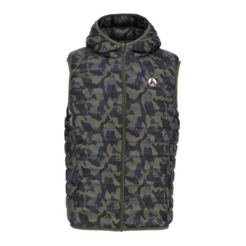 Camouflage Ærmeløs Puffer Jakke