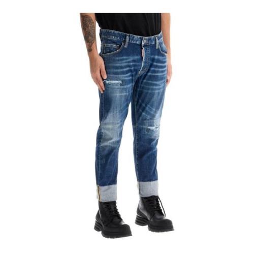 Ødelagte Sailor Jeans med Anklerulle