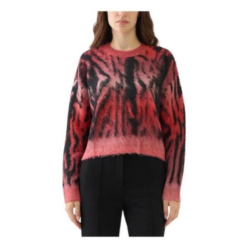 Zebra Print Sweater Rød Sort