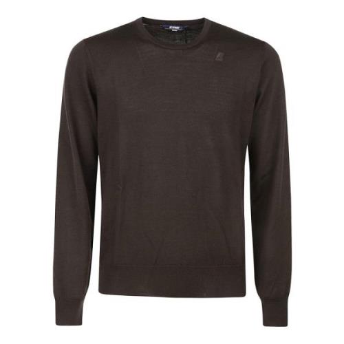 Brun Merino Sweater Girocollo Stil