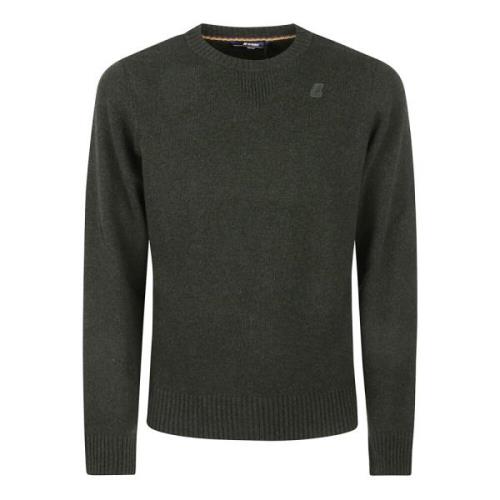 Grøn Lammeuld Sweater Girocollo