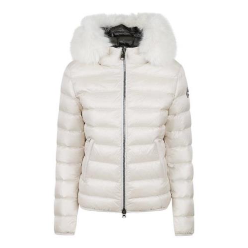 Ivory Vinterfrakke med Faux Fur Hood