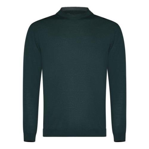 Grøn Merinould Rund Hals Sweater