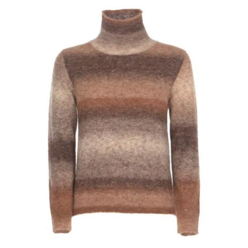 Brun Cashmere Alpaca Høj Hals Sweater