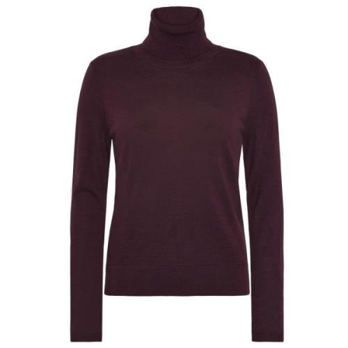 Merino Uld Turtle Neck Sweater Bordeaux