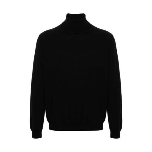 Sort Strikket Rullekrave Sweater