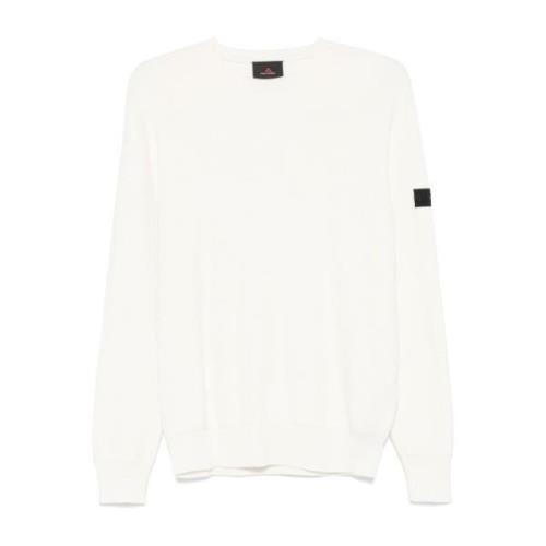 Hvid Ribstrikket Sweater