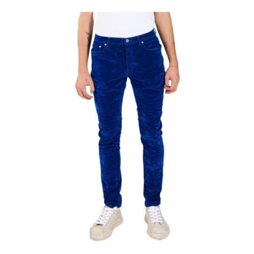 Velvet skinny jeans med knaplukning