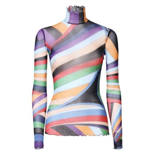 MultiColour Arkiv Print Ruffled T-shirt