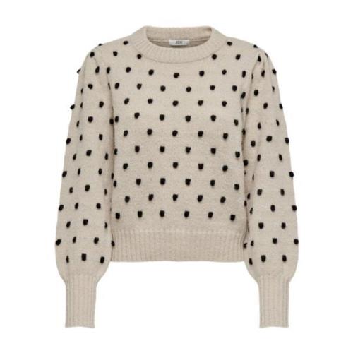 Beige Strik Rund Hals Sweater