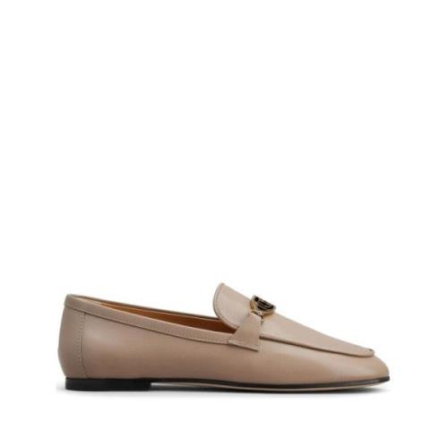 Beige Læder Slip-On Sko