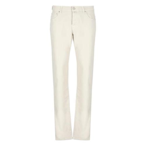 Ivory Bomuld Jeans med Logo Patch