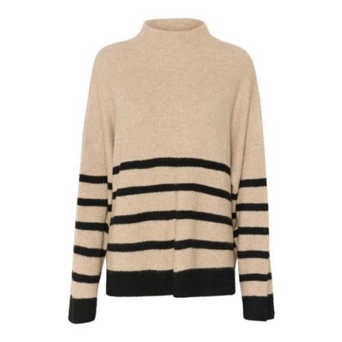 Stribet Strik Pullover Sweater