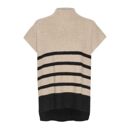 Stribet Strik Slipover Sweater