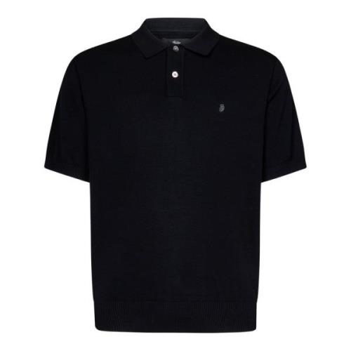 Sorte T-shirts og Polos med Hvid Logo Broderi