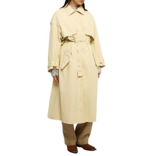 Beige Vandtæt Trenchcoat med Sølvøjer