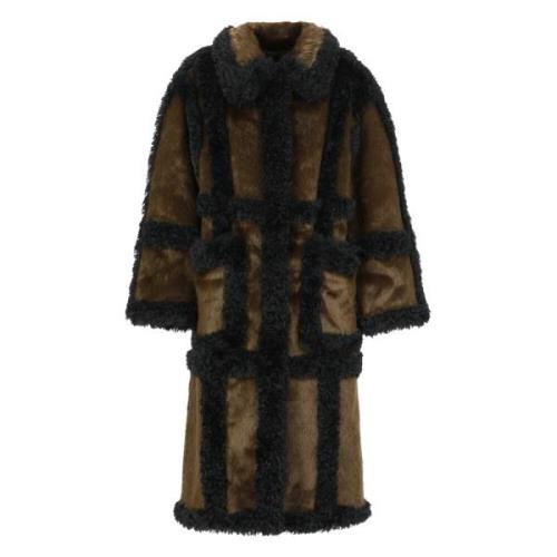 Brun Faux Fur Krave Frakke