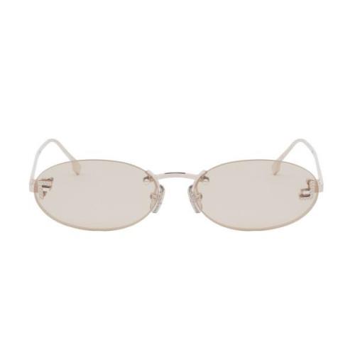 Krystal Oval Solbriller Pink Rimless