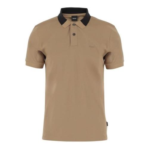 Logo Bomuld Polo Skjorte Beige Sort