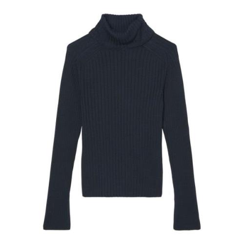 Ribstrikket turtleneck sweater slim