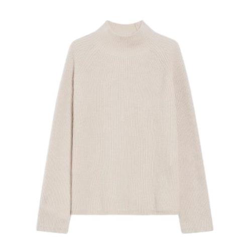 Ecru Uld Sweater Engelsk Rib Stil