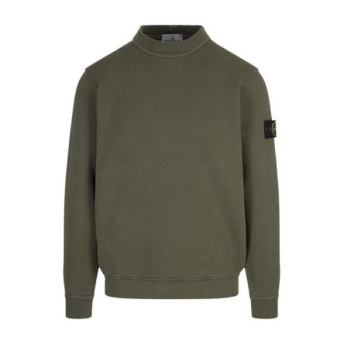 Grøn Crew-Neck Sweatshirt med 'OLD' Behandling