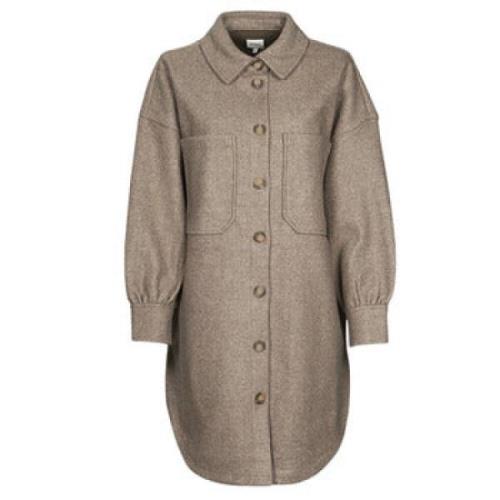 Brun Overshirt Jakke Kvinders Mantel