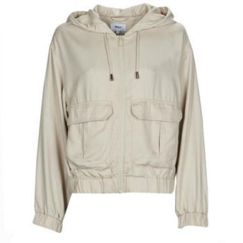 Beige Utility Hood Jacket til kvinder