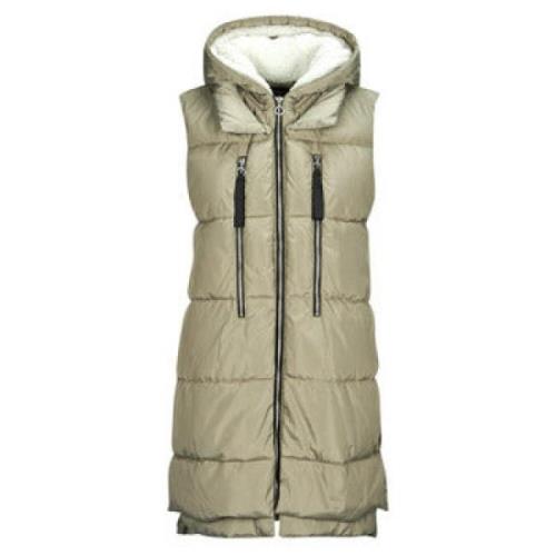 Beige Puffer Waistcoat til kvinder