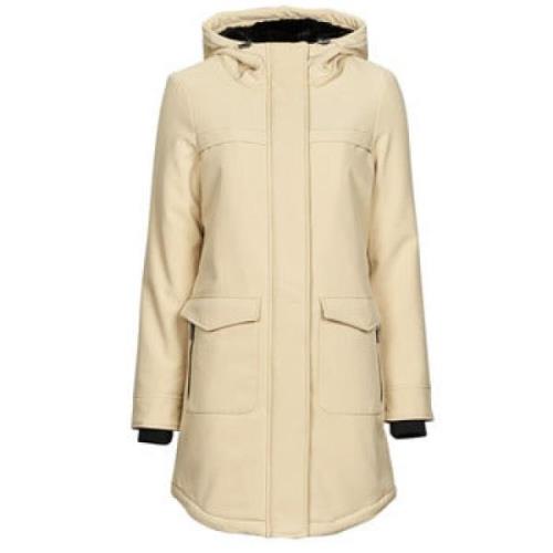 Beige Parka Jakke til Kvinder