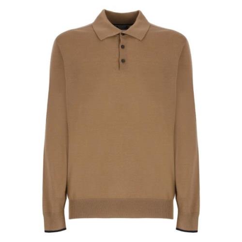 Brun Uld Polo Sweater