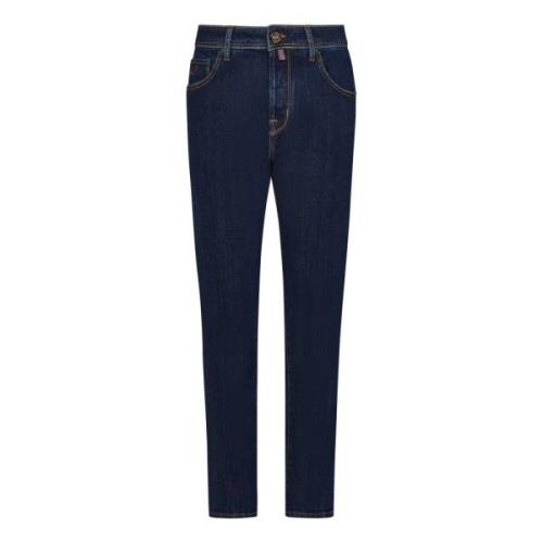 Blå Slim Fit Broderede Jeans