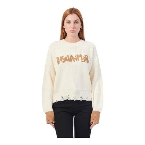 Hvid Sweater med Frontprint