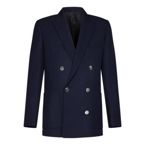 Navy Blue Double-Breasted Blazer