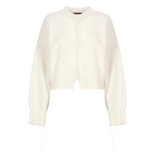 Ivory Alpaca Uld Crew Neck Sweater