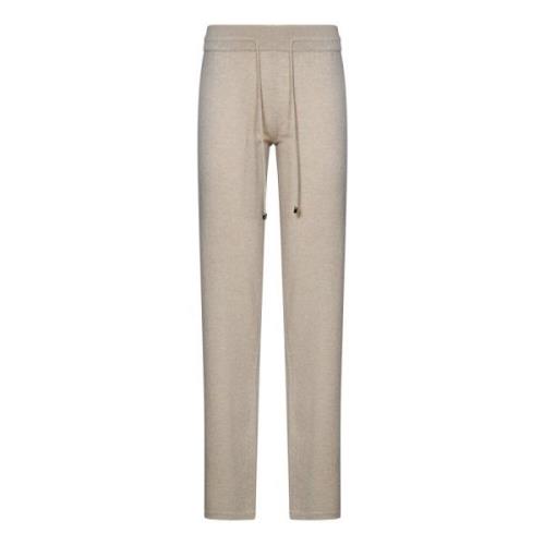 Beige Cashmere Bukser Straight Leg