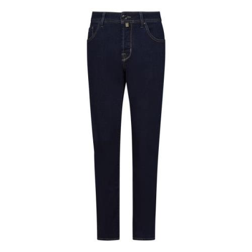 Blå Skinny Fit Jeans med Logo Broderi