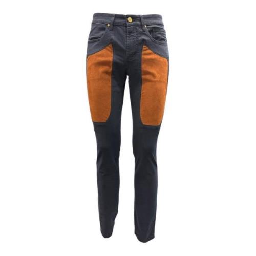 Slim Fit Alcantara Patch Jeans