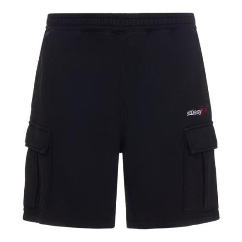 Sorte Cargo Shorts med Elastisk Talje