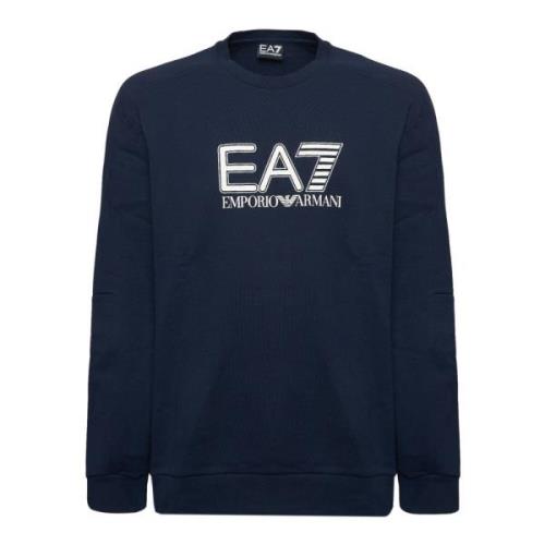 Blå Bomuld Logo Sweatshirt