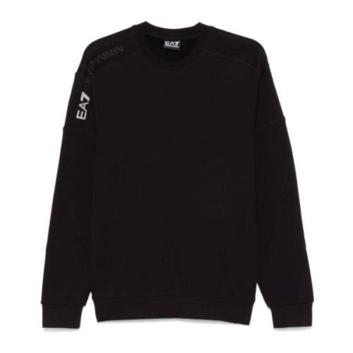 Sort Sweatshirt med Logo Detalje