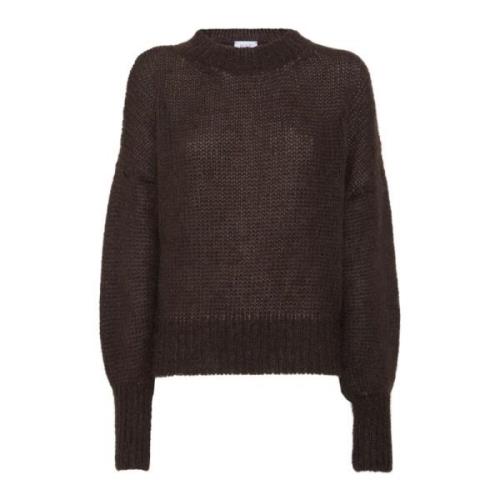 Mohair Crewneck Sweater med høje manchetter