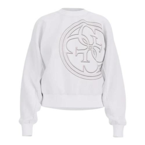 Hvid Bomuld Oversized Crewneck Sweatshirt med Broderet Maxi 4G Logo og...